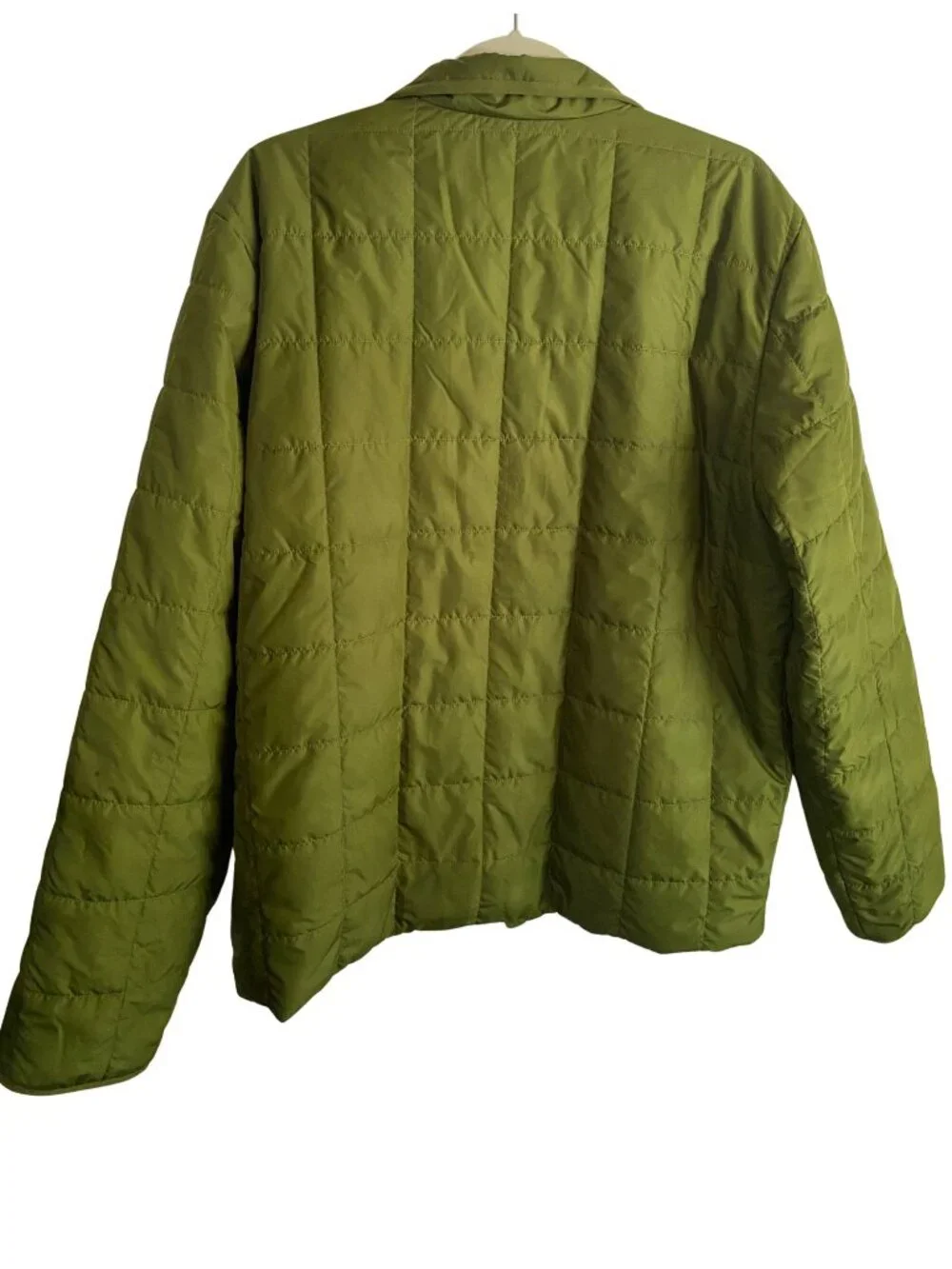 The North Face Men’s Large Olive Green Quilted Insulated Jacket Asymmetrical Zip